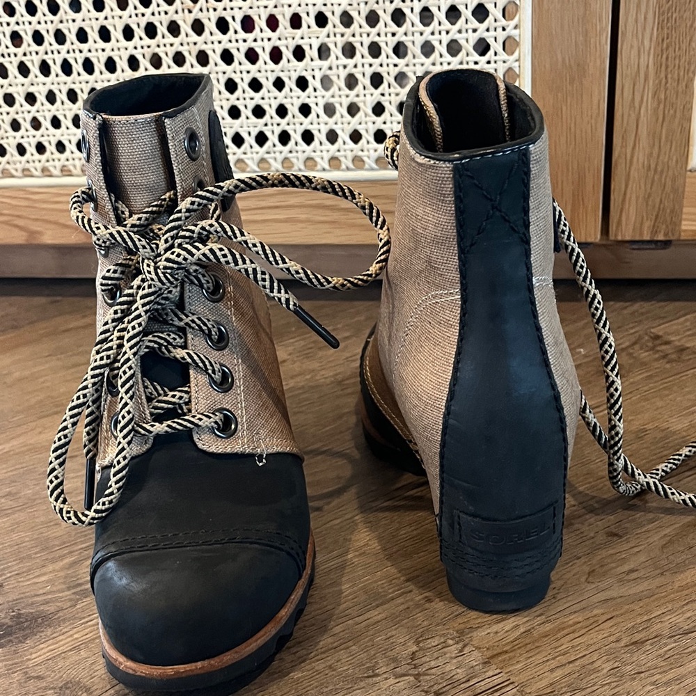 SOREL ‘1964 Premium Canvas’ Waterproof Wedge Bootie - Picture 3 of 4